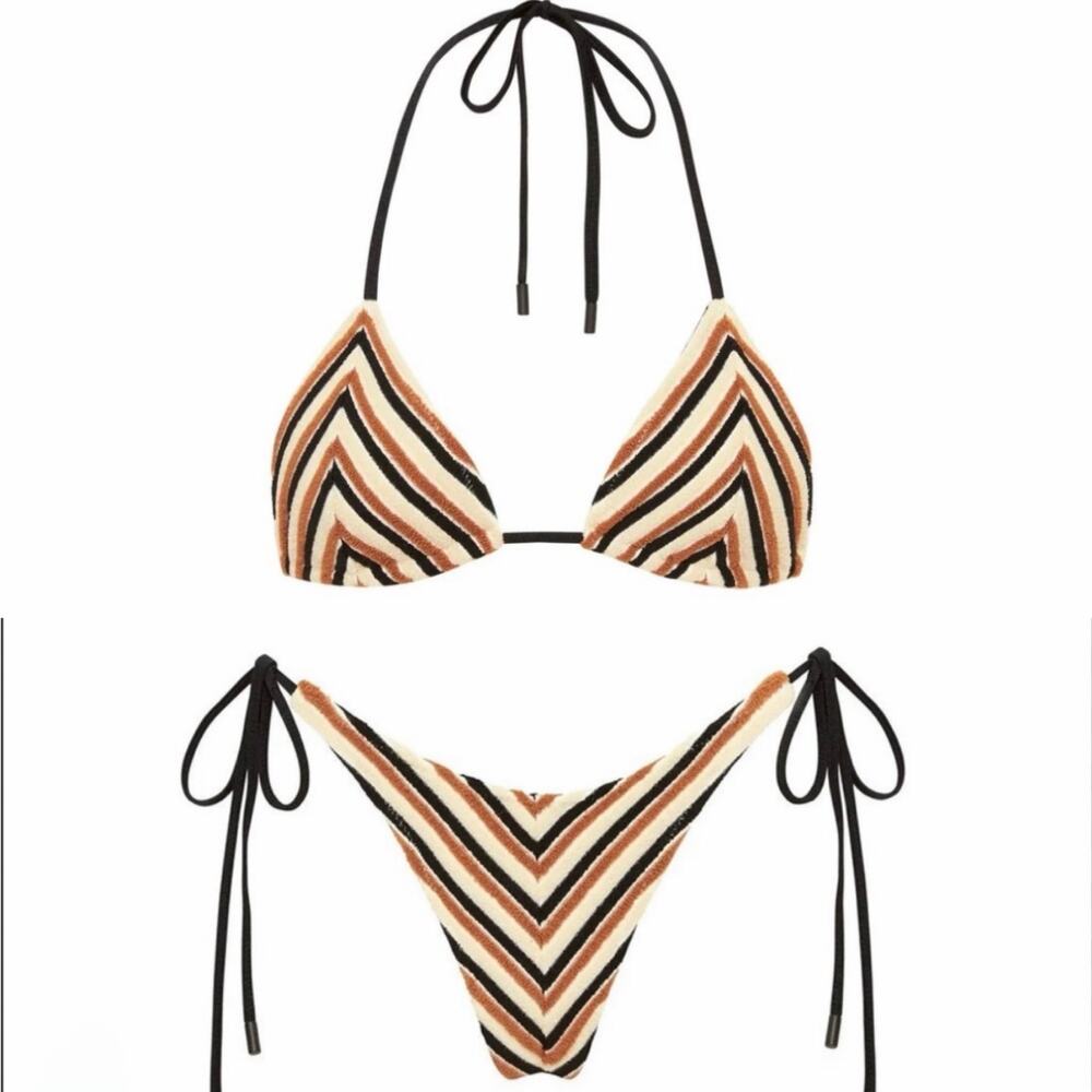 Triangl Swimwear Vinca Sapho Terry Toweling Bikini Size Small